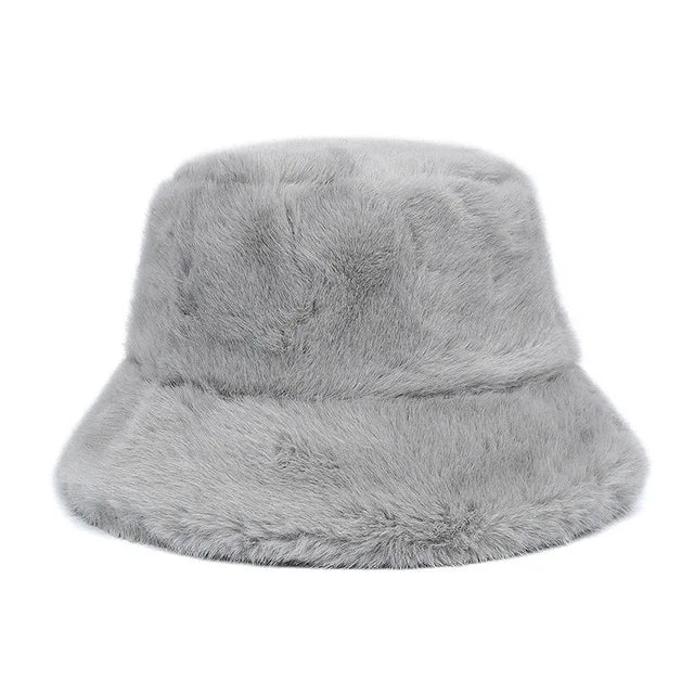 Harajuku Style Zebra Print Faux Fur Panama Bucket Hat