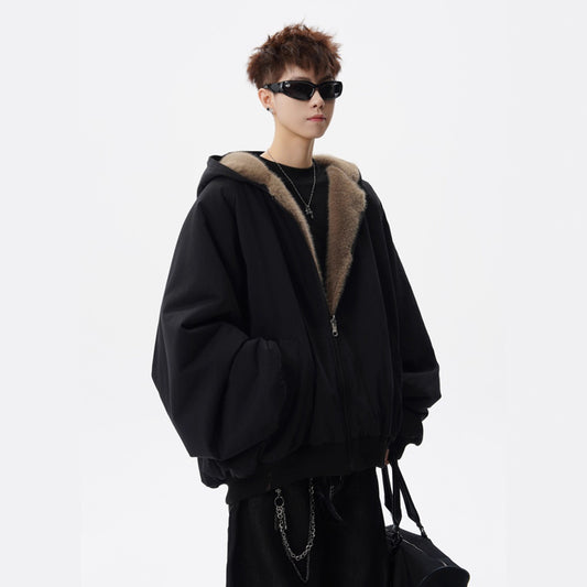 Two-Way Cotton Coat - Heavyweight Warm Hooded Outerwear