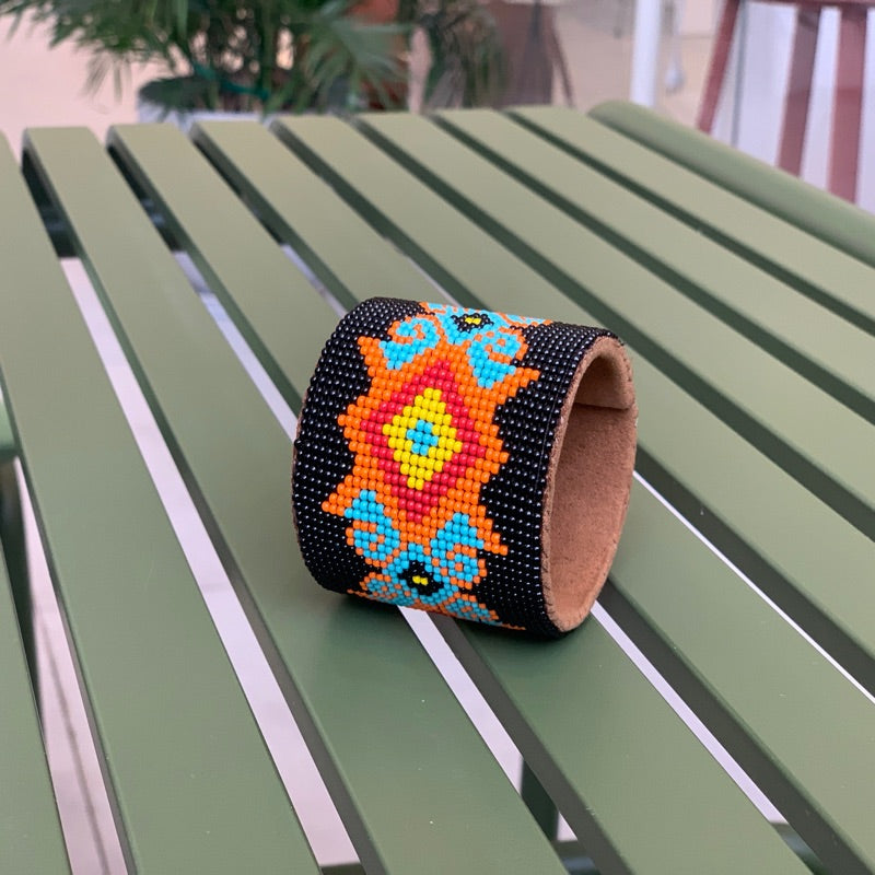 Handwoven Beaded Indian Character Bracelet - Harajuku Style