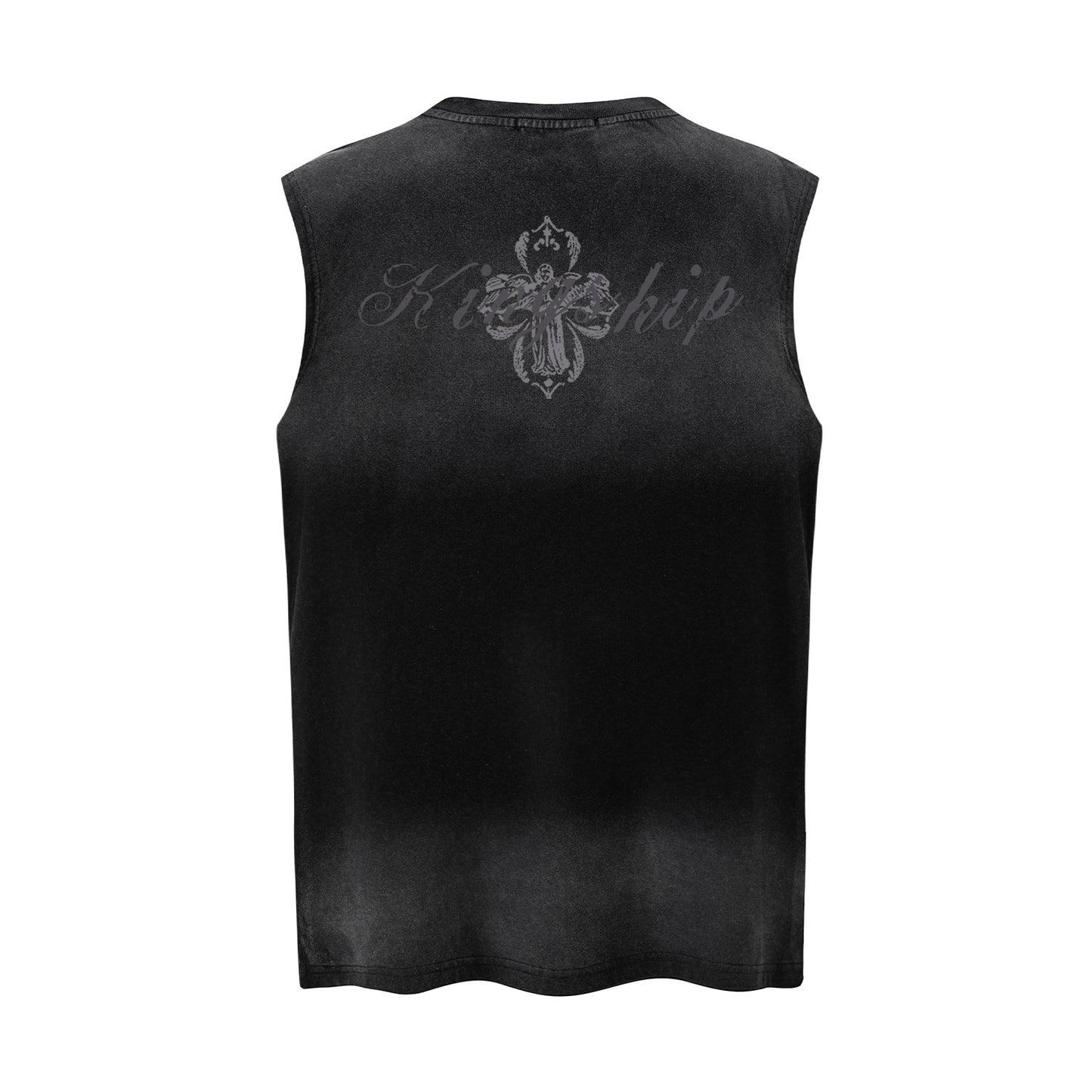 Harajuku Gradient Letter Printed Vest — Loose Cotton Blend Summer Top