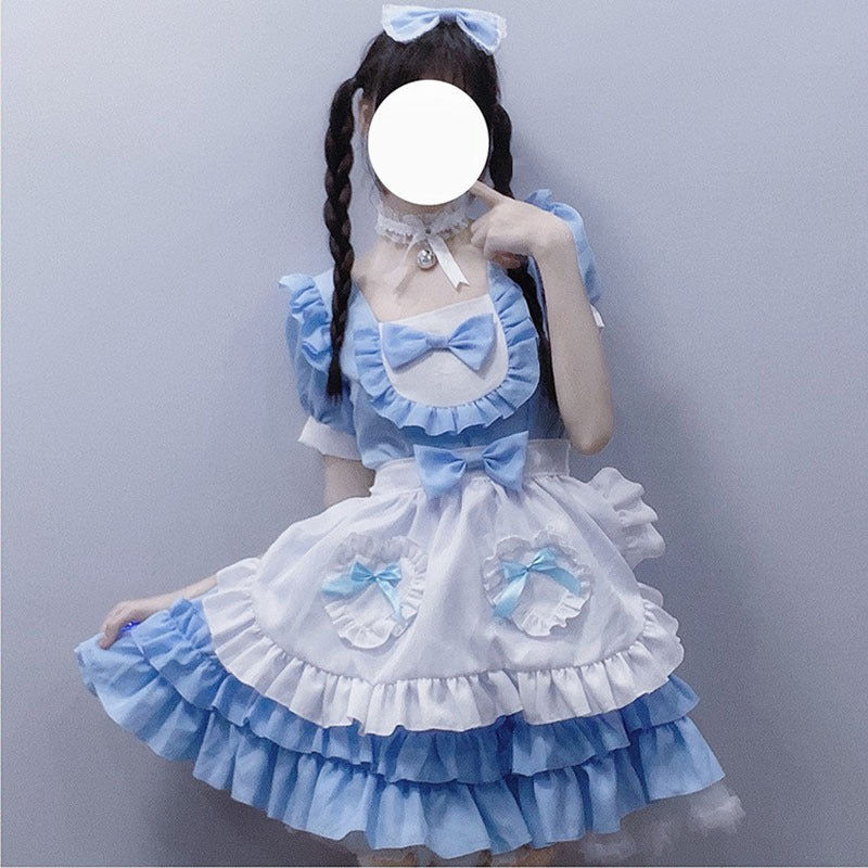 Cute Blue Lolita Harajuku Maid Dress