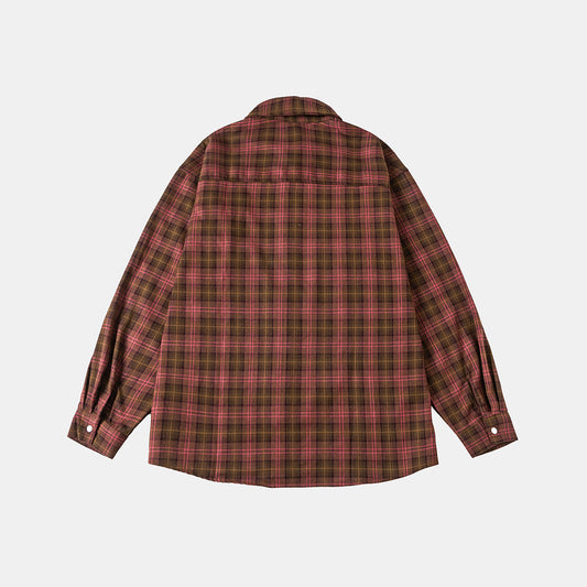 Plaid Pattern Long Sleeve Loose Fit Casual Shirt