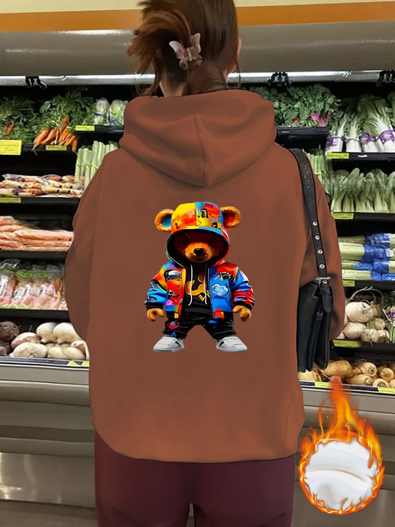 Women's Bear Hoodie with Fleece Hood