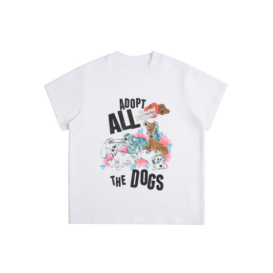 Playful Graffiti Dog Tee - Unisex Loose Fit