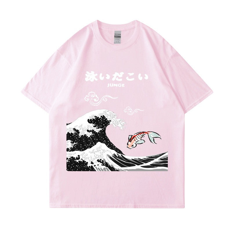 Printed Men's Loose Short Sleeved T-Shirt - Fashionable Trendy Top for Men