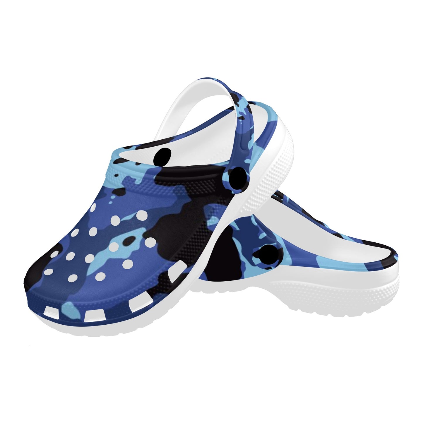 Blue Camo Print Adults Clogs