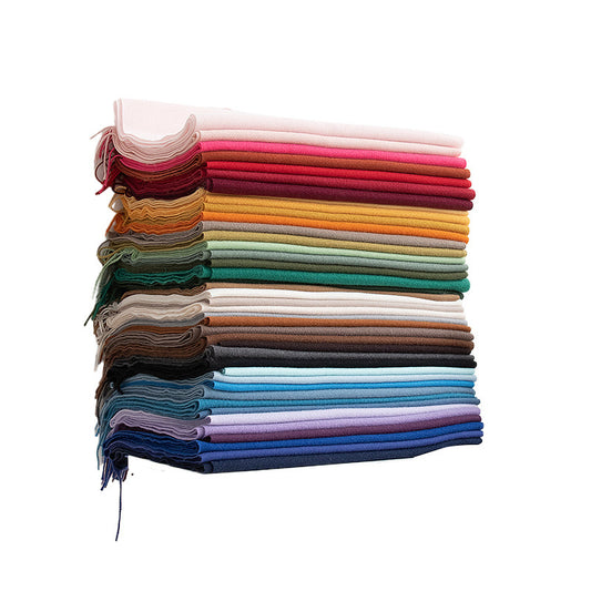 Cashmere Feel Solid Color Scarf for Women Imitation Cashmere Atmosphere Style Versatile Medium-Length Shawl Neck Warmer