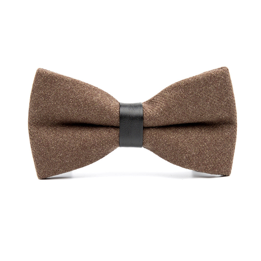 Men's Bow Knot Solid Color Wool Bow Tie