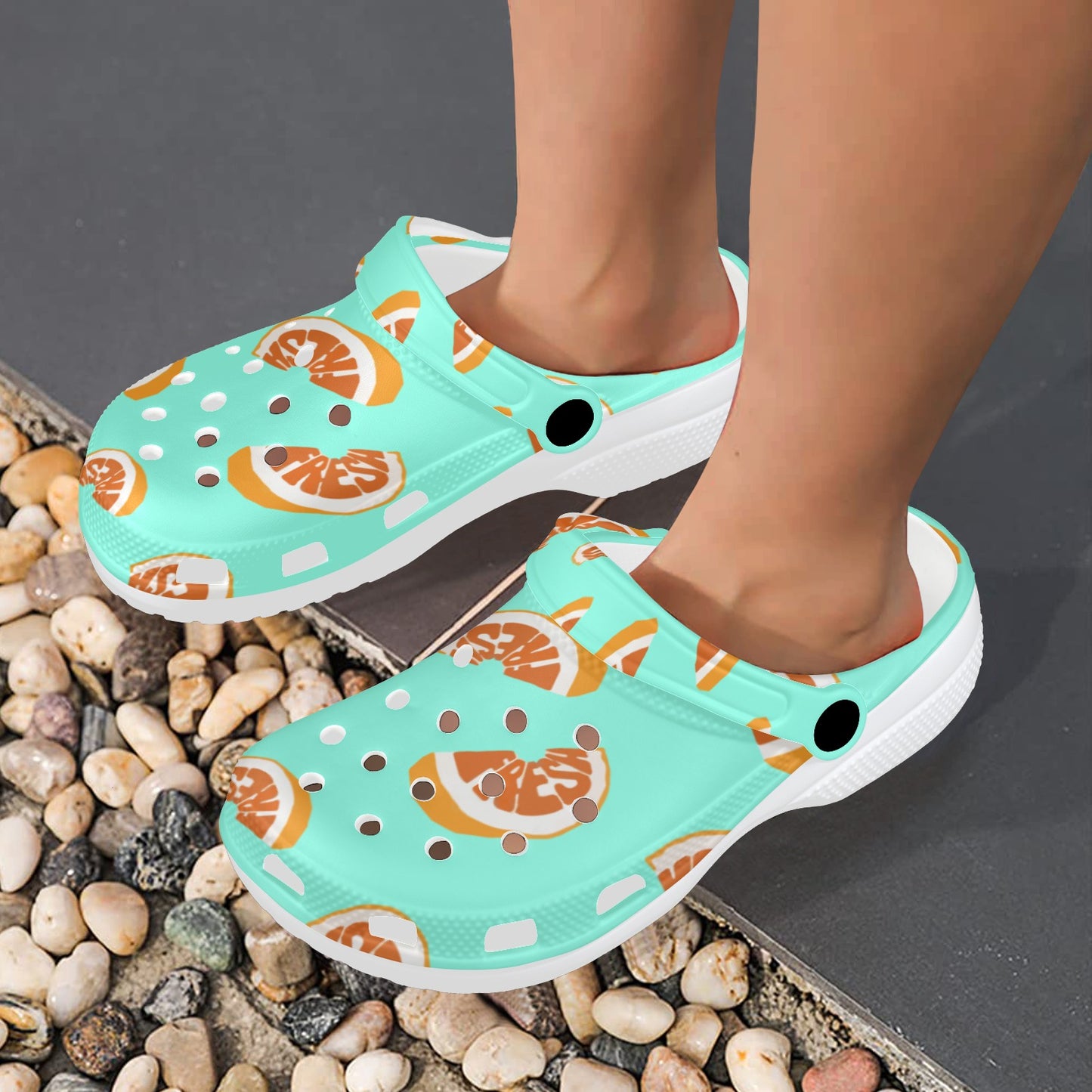 Grapefruit Pattern Print Adults Clogs