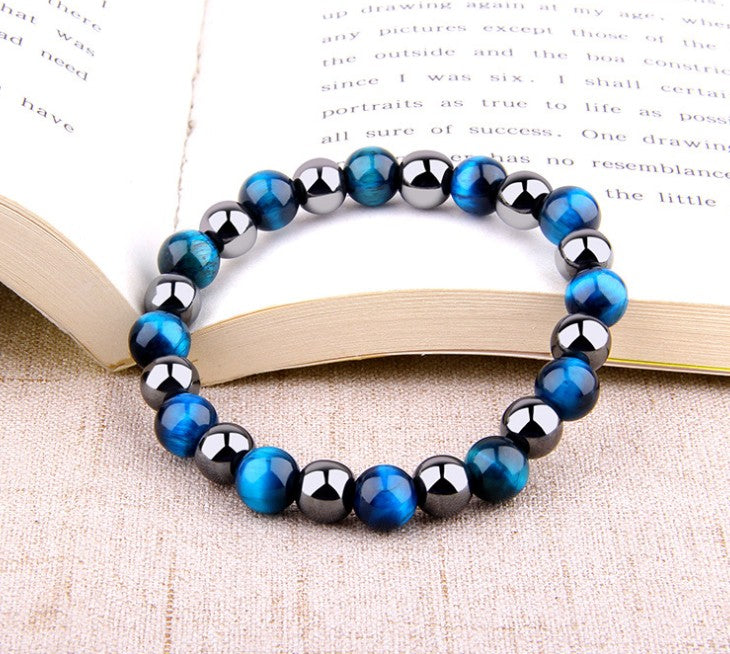 Royal Blue Tiger Eye & Obsidian Friendship Bracelet