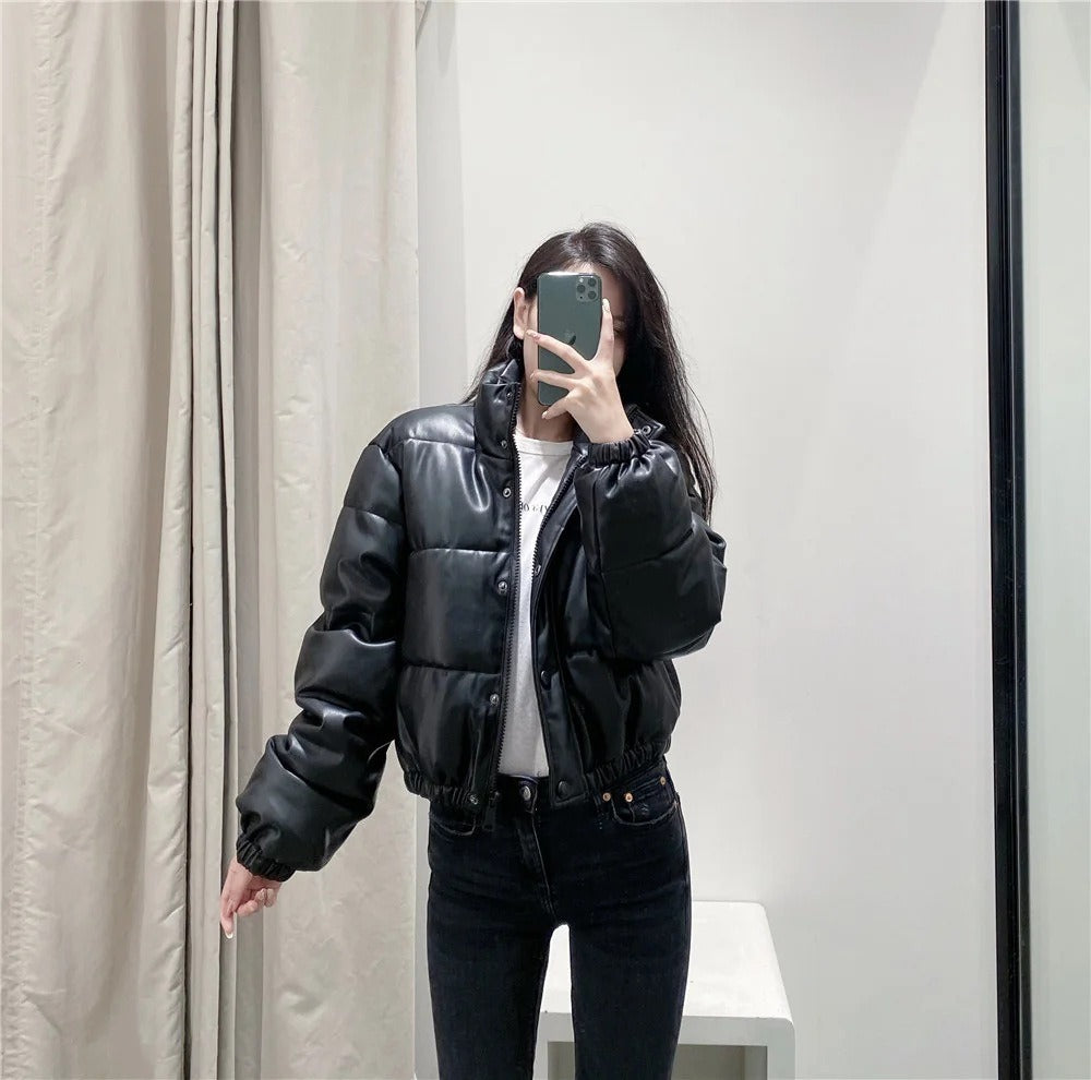 Harajuku Style Imitation Fur Cotton Jacket for Women
