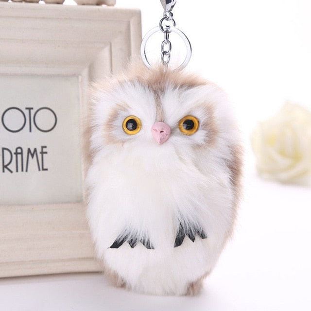 15CM Cute Fluffy Owl Keychain & Pendant