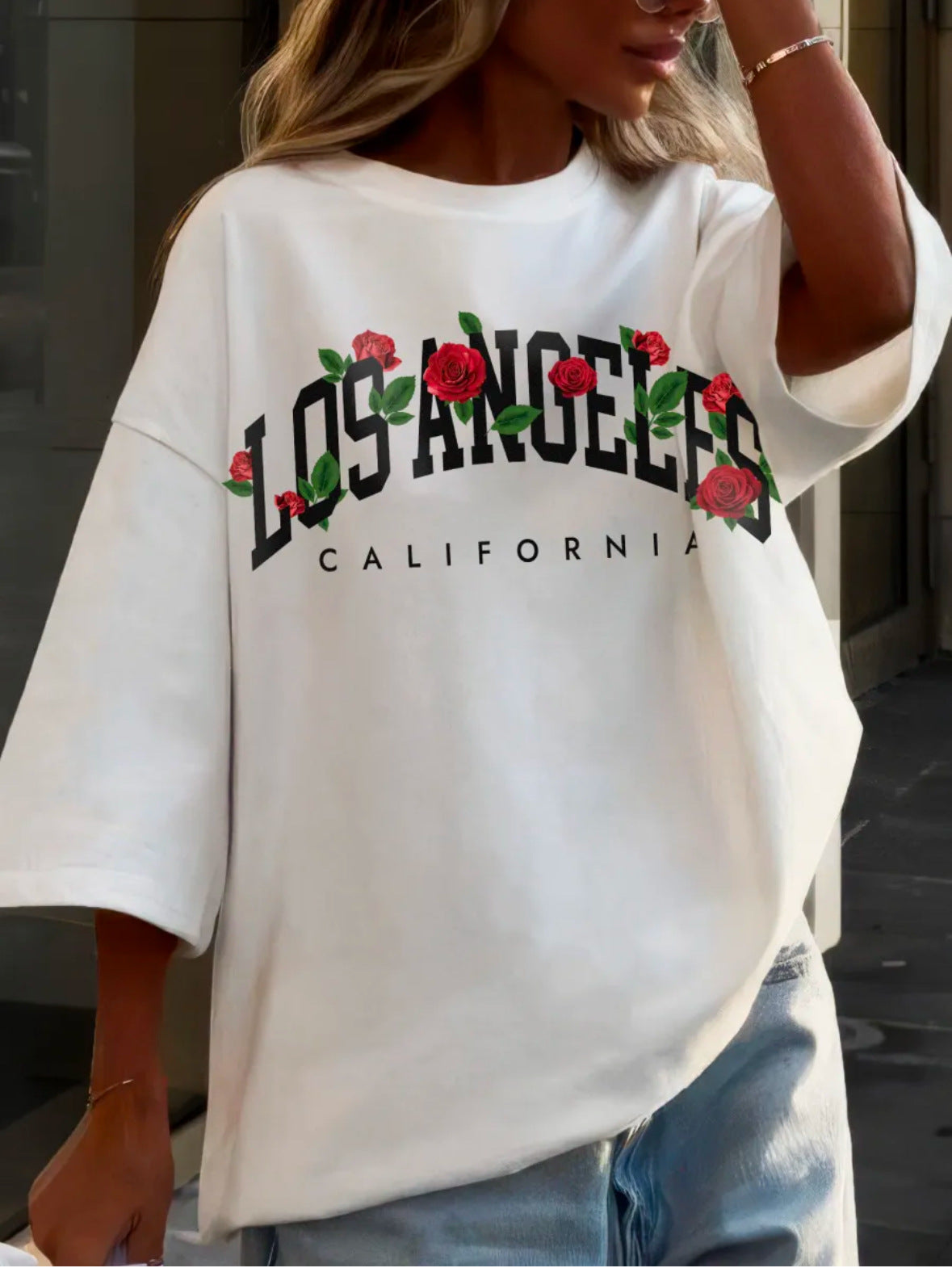 Harajuku Short-Sleeved Letter Print Round Neck T-Shirt — Unisex Cotton Loose Fit