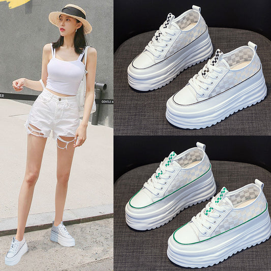 Korean Style Thick-Soled Leather Shoes for Women