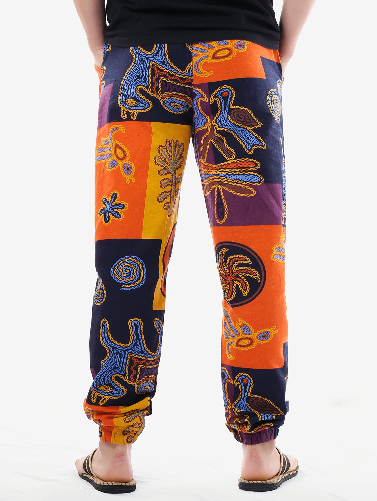 Tribal Print High-Waist Jogger Pants