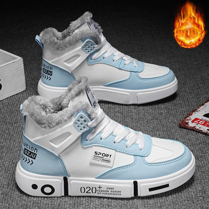 Warm Men's Shoes Waterproof Non-Slip Plush Sneakers for Men