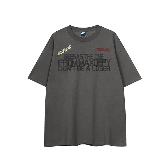Letter Print Heavyweight Cotton Oversize T-Shirt