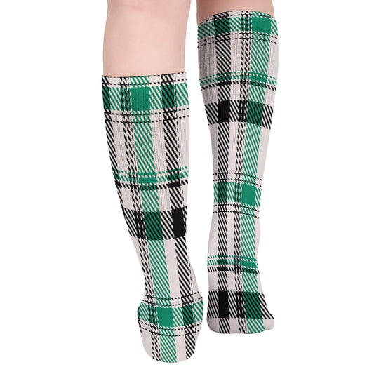 Green Plaid Breathable Socks