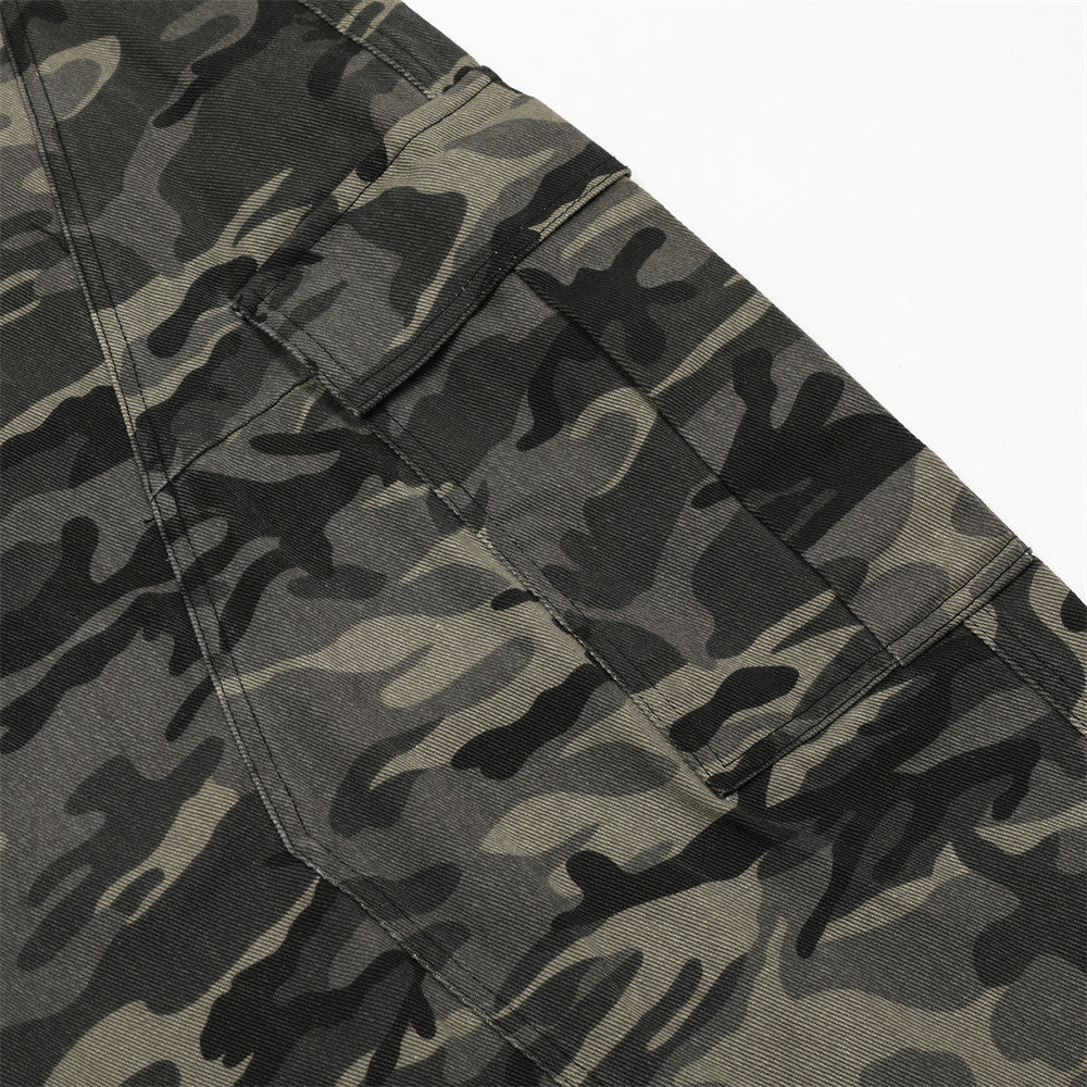 Harajuku Style Camouflage Tapered Denim Pants