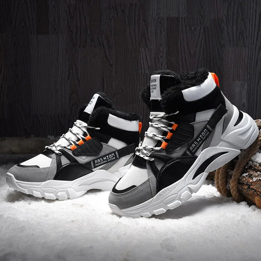 Harajuku Style Warm Men's Winter Boots - High Top Casual Sneakers