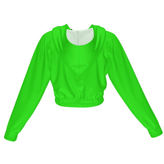 Highlighter Green Women's Chiffon Cropped Jacket