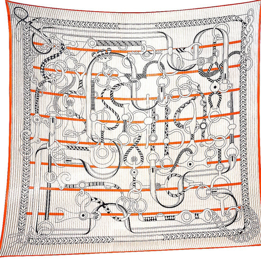 Versatile Carriage Chain Printed Square Scarf