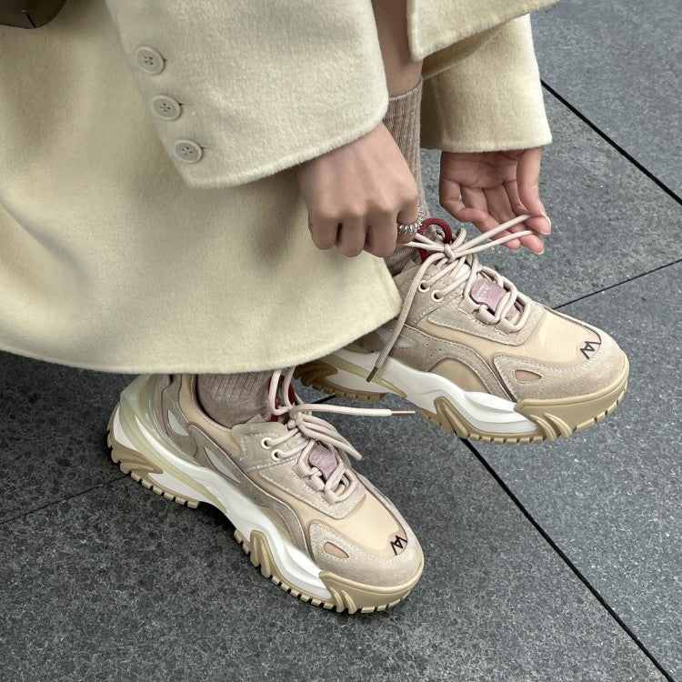 Playful Thick-Soled Cow Leather Spring Shoes