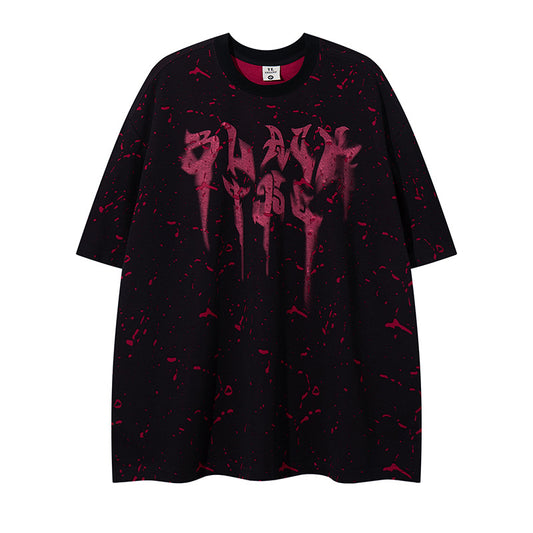 Retro Burnout Unique Design Short Sleeve T-Shirt