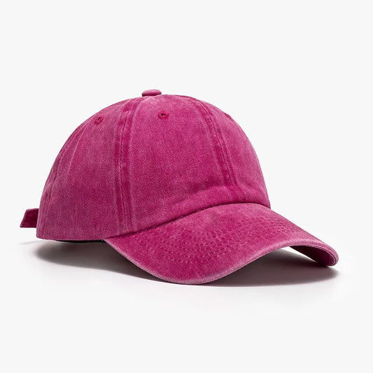 Washed Curved-Brim Baseball Cap - Harajuku Style