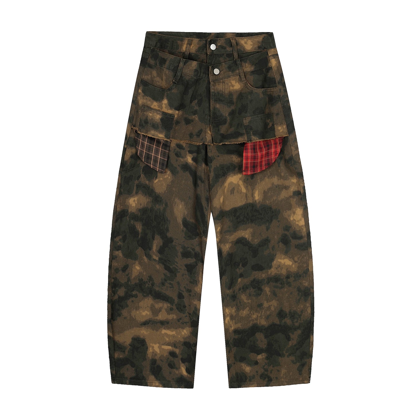 Retro Camouflage Curved Knife Jeans - Summer Style