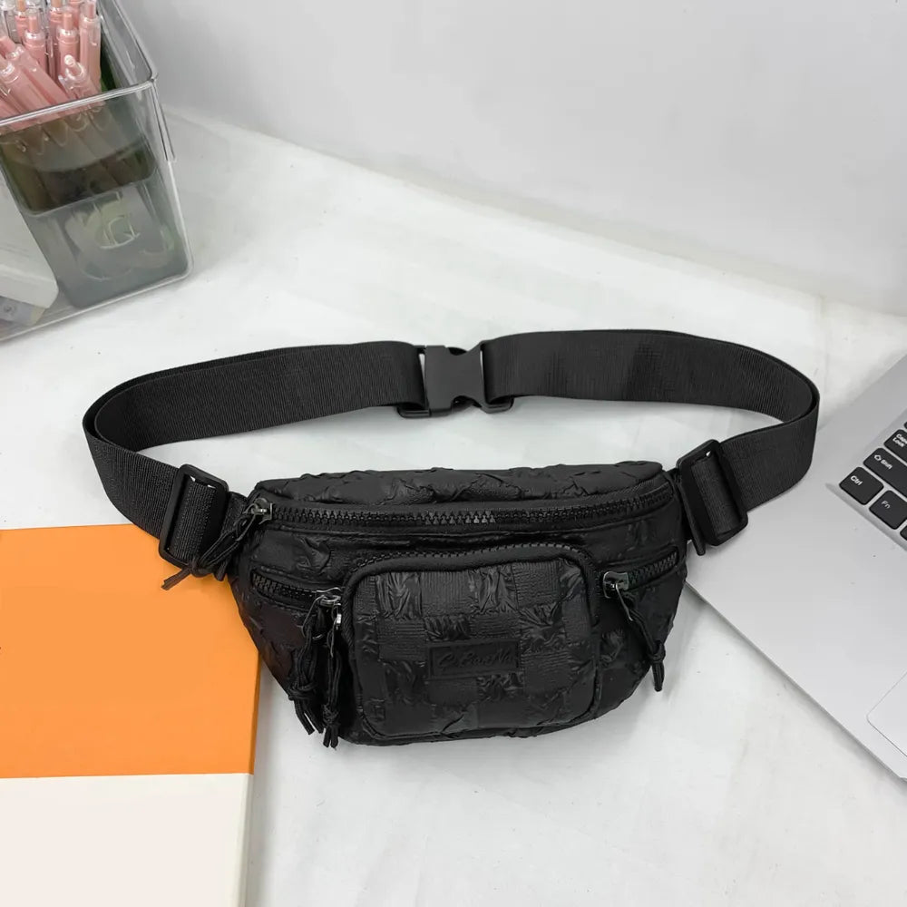 Harajuku Checkered Adjustable Strap Crossbody Bag