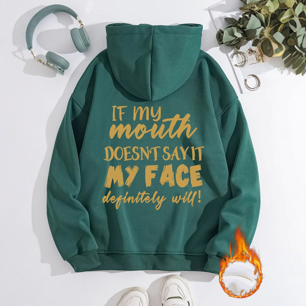 Mouth My Face Printed Hoodie