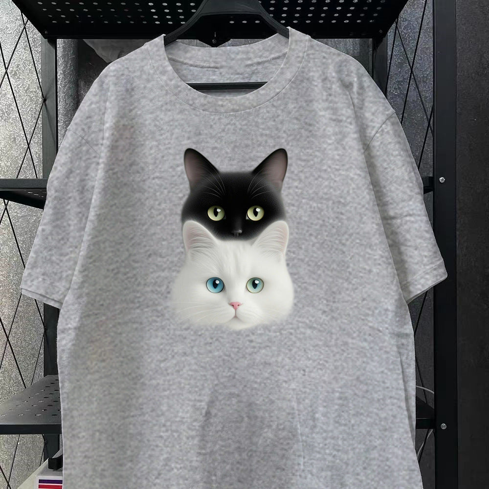 Cute Style Cotton Women's Short Sleeve Fashion  Style Top American  New Arrival
