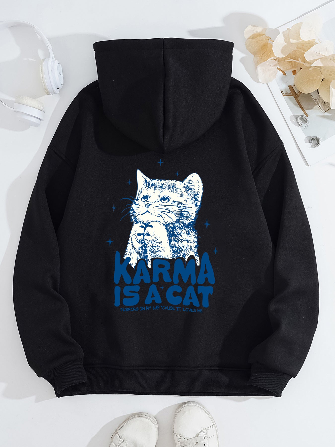 Kangaroo Pocket Hooded Long Sleeve Fleece Hoodie for Cats