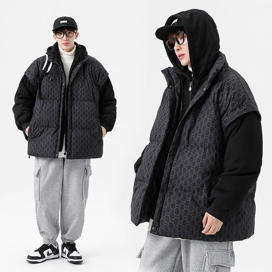 Harajuku Style Hooded Men's Thickened Winter Jacket