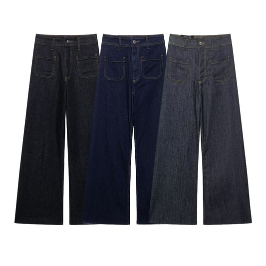 Versatile High Waist Wide Leg Jeans for Women