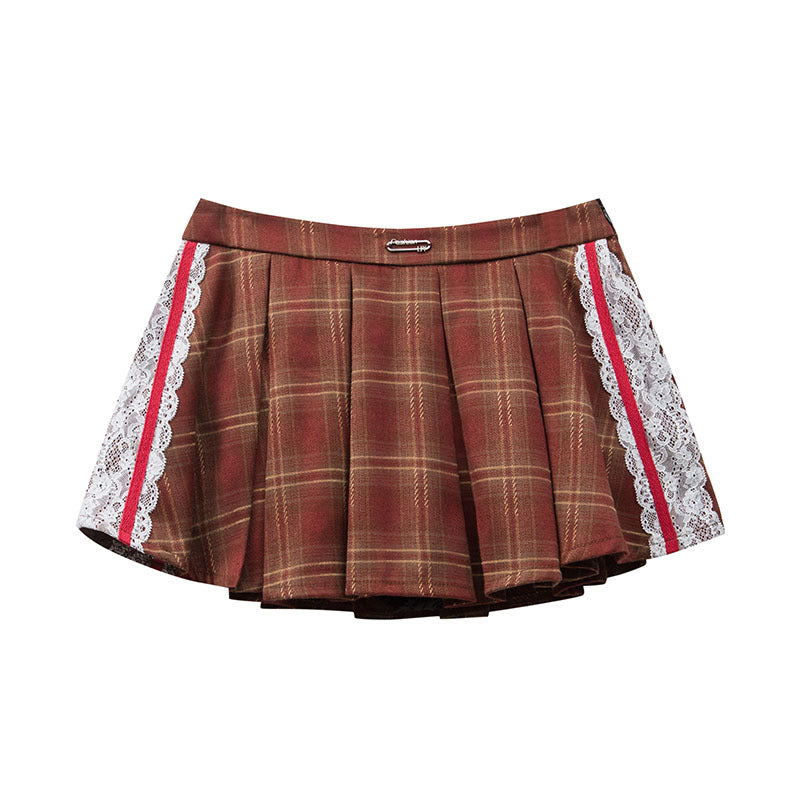 Harajuku Style Pleated Splicing Skirt for Women