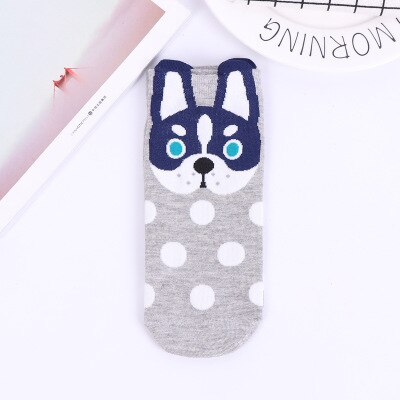 Kawaii Cartoon Cat & Dog Women’s Short Socks