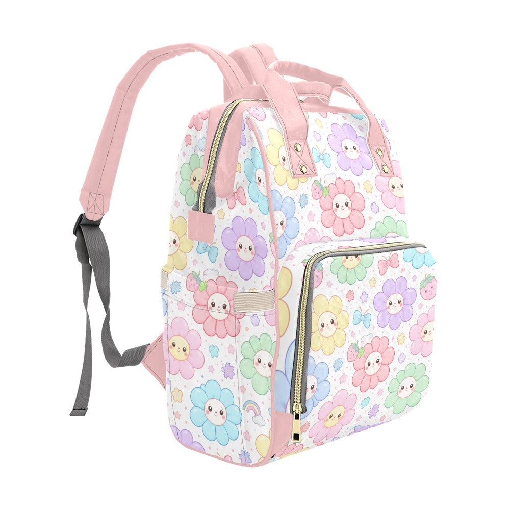 Pastel Harajuku Floral Pattern Multi-Function Backpack