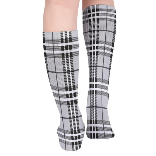 Black and White Plaid Breathable Socks