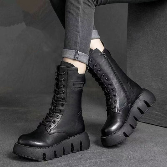 Harajuku Style Thick Cotton Mid-Calf Platform Snow Boots