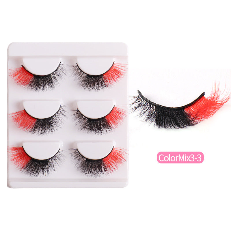 Colorful Fluffy Cat Eye False Eyelashes - Harajuku Style