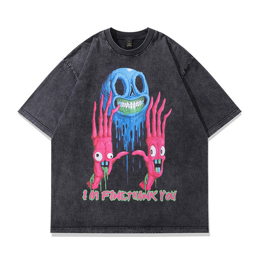 Harajuku Style Loose Fit Graphic T-Shirt for Men