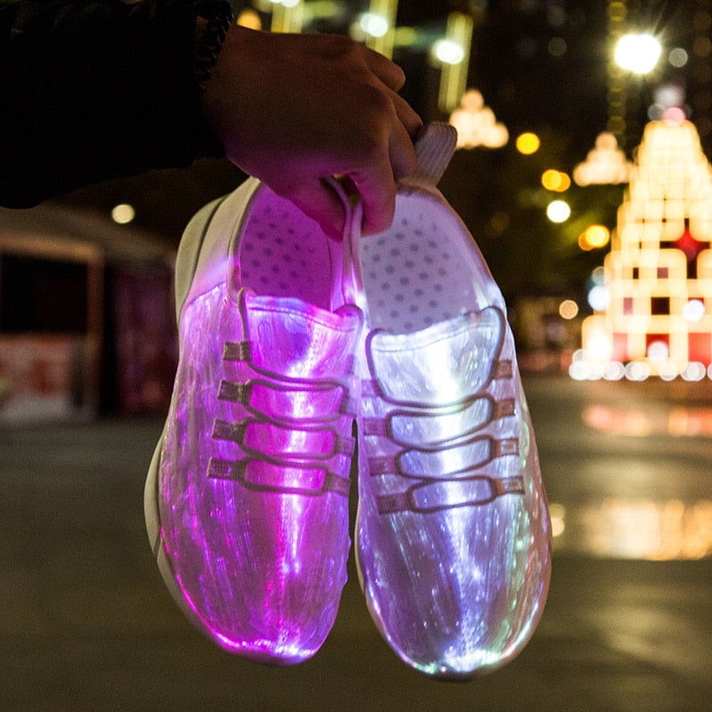 LED Fiber Optic Sneakers - Glow in the Dark Shoes