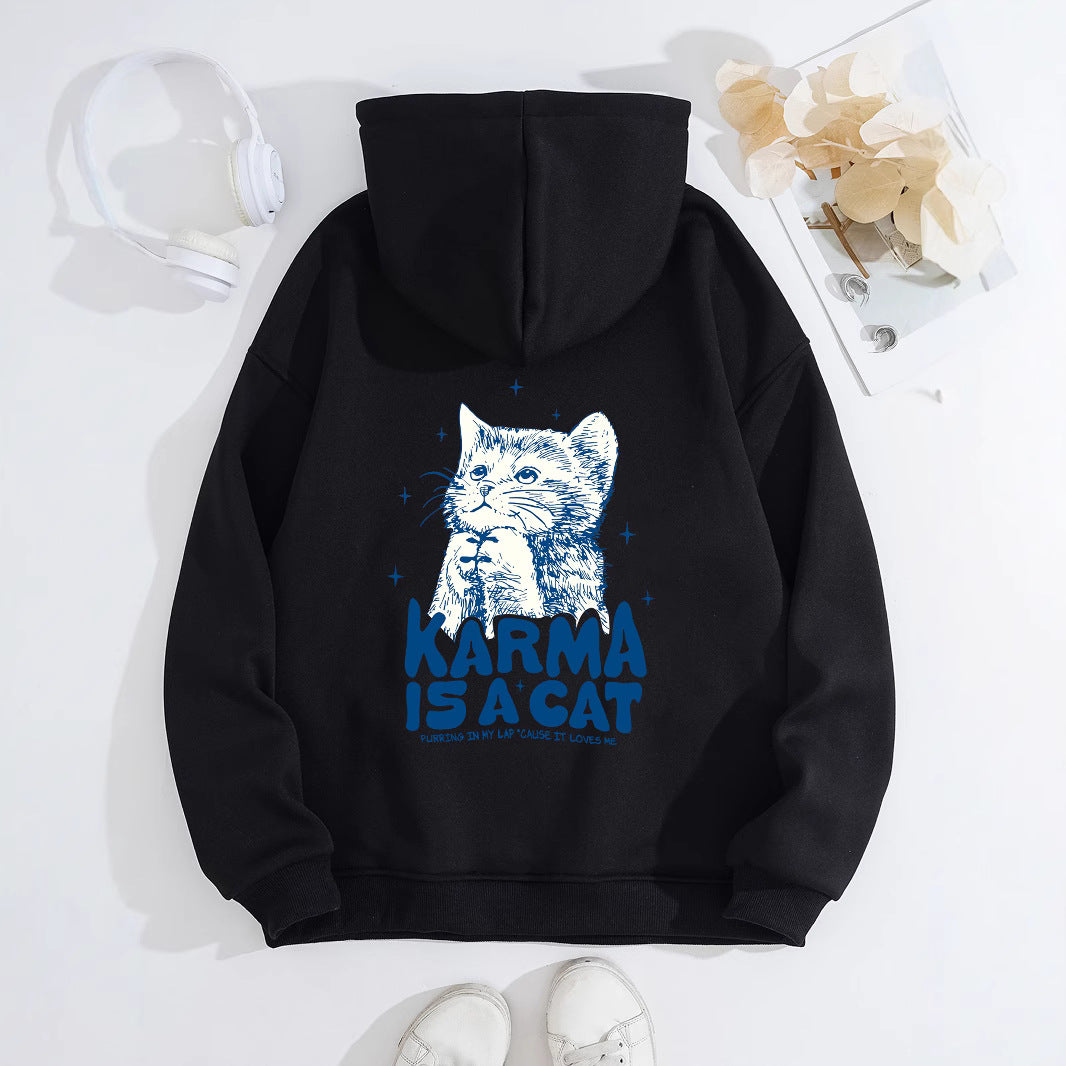 Kangaroo Pocket Hooded Long Sleeve Fleece Hoodie for Cats