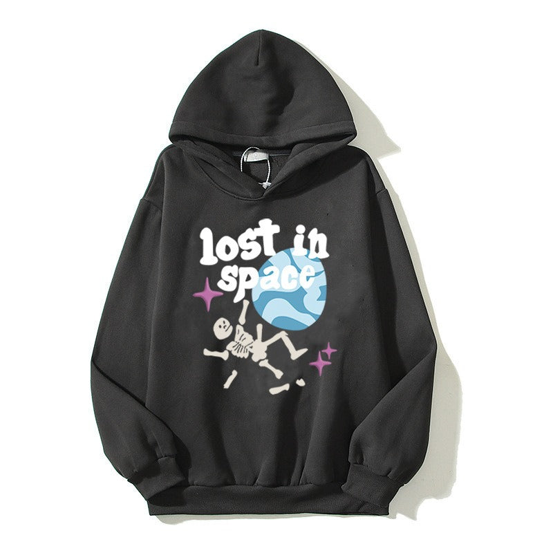 Harajuku Retro Graffiti Letter Print Hoodie