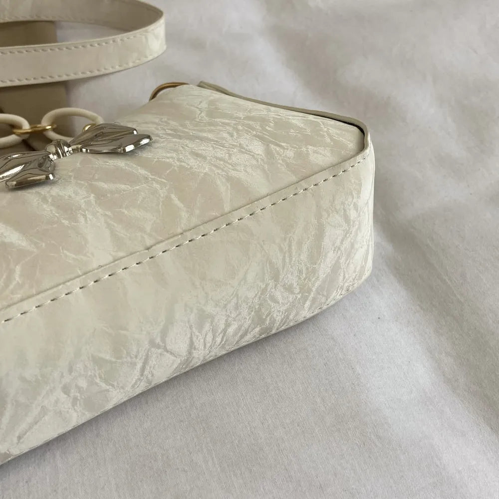 Playful Bow PU Leather Shoulder Bag