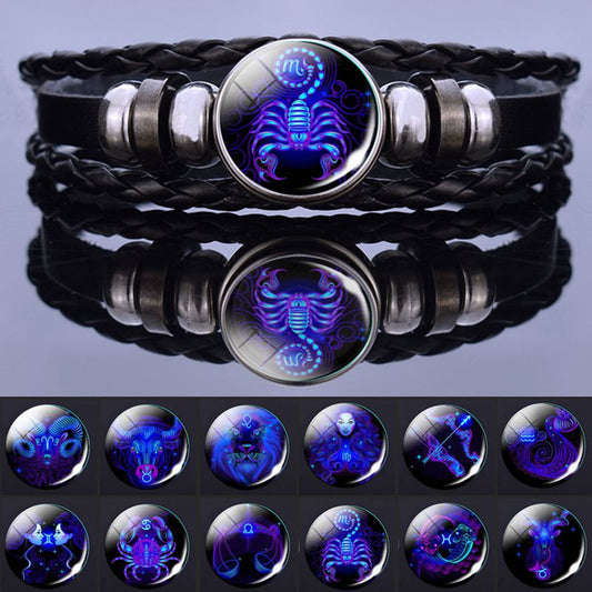 Glow in the Dark 12 Constellations Zodiac Sign Bracelet