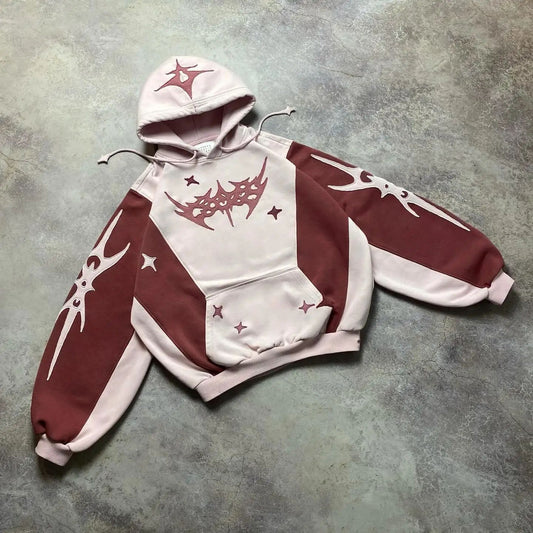Embroidered Women's Hooded Sweatshirt - Harajuku Style