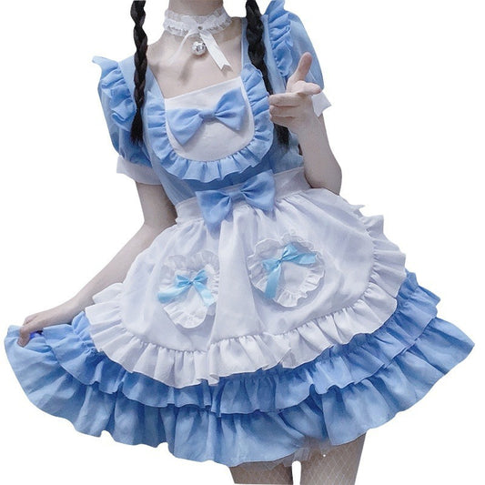 Cute Blue Lolita Harajuku Maid Dress